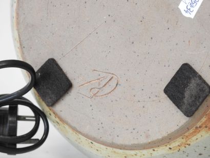 Pyrite stoneware drop-shaped lamp base with...