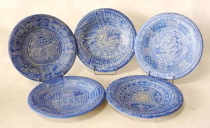Paul YVAIN (1919-2007)
Suite of 5 circular...