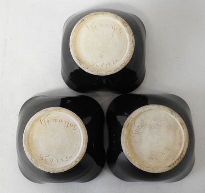 KERAMOS - Sèvres
Three quadrangular earthenware...