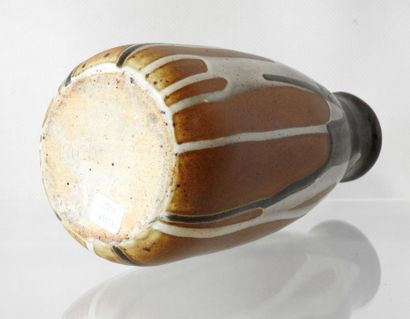 DOTTED 
Stoneware flared-neck vase with three...