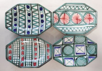 Robert PICAULT (1919-2000)
Suite of 4 octagonal...
