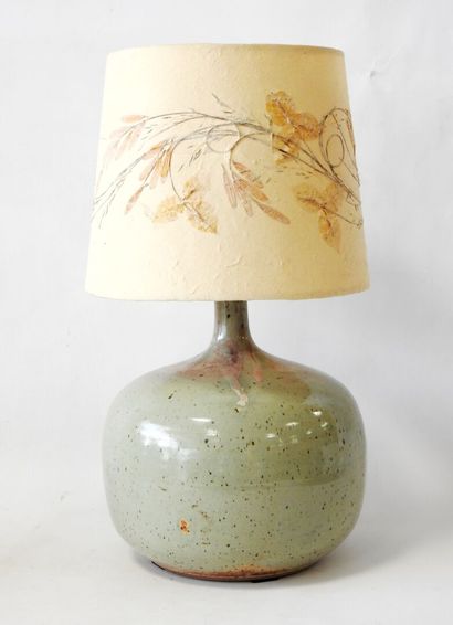 Pyrite stoneware drop-shaped lamp base with...