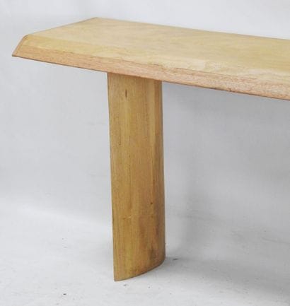 Modern work
Natural wood console with thick...