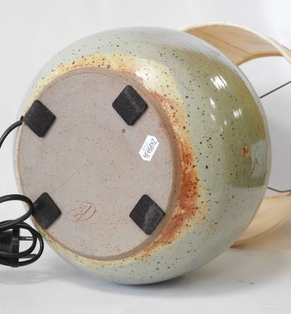 Pyrite stoneware drop-shaped lamp base with...