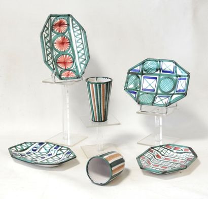 Robert PICAULT (1919-2000)
Suite of 4 octagonal...