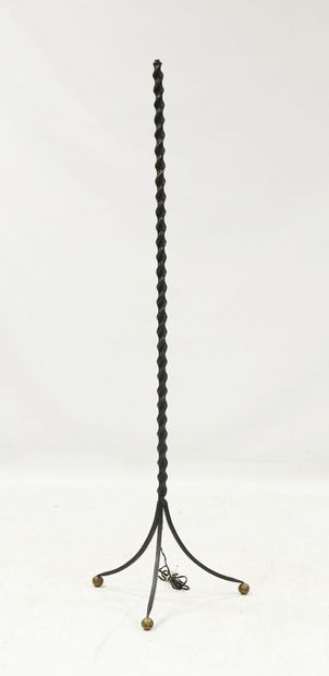 Wrought-iron floor lamp with twisted shaft,...