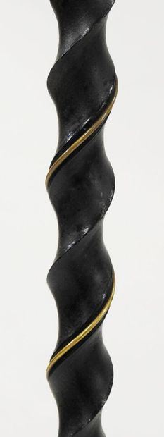 Wrought-iron floor lamp with twisted shaft,...