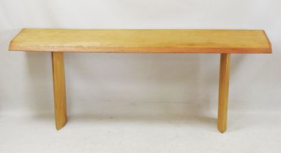 Modern work
Natural wood console with thick...