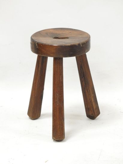 Set of 6 stools in natural wood, including...