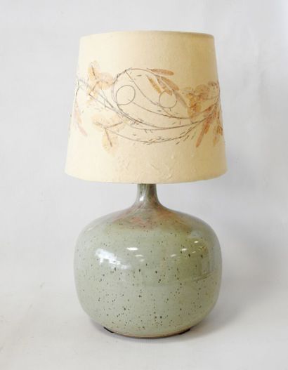 Pyrite stoneware drop-shaped lamp base with...