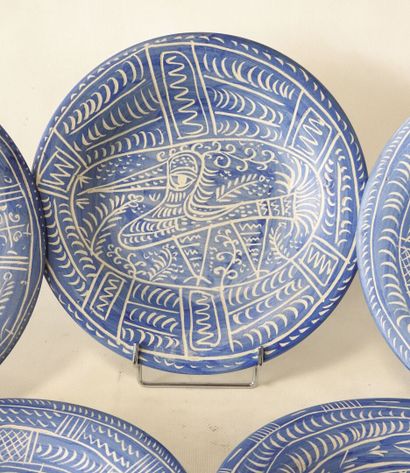 Paul YVAIN (1919-2007)
Suite of 5 circular...