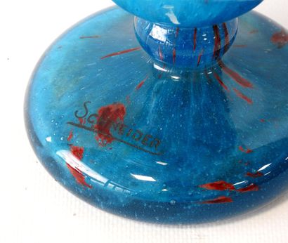 SCHNEIDER
Vase with flared neck in blue and...