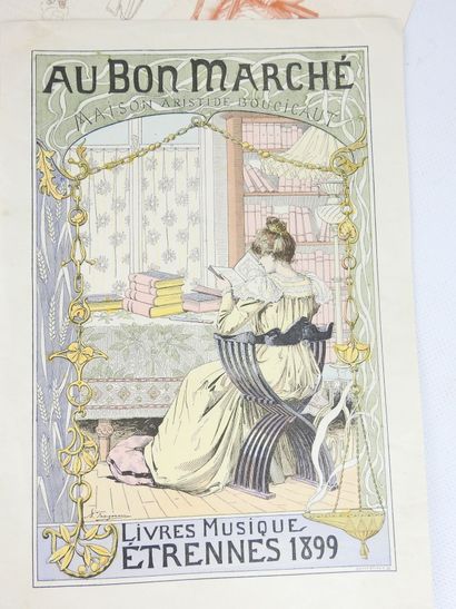 AU BON MARCHE: Three illustrated covers from...