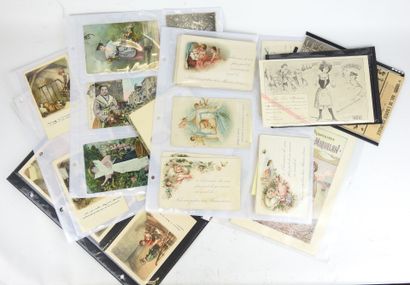 FANTAISIE : Environ 40 cartes postales dont...