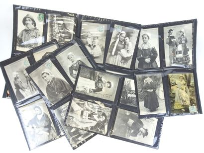 BRITTANY: 48 portrait postcards, Breton men...