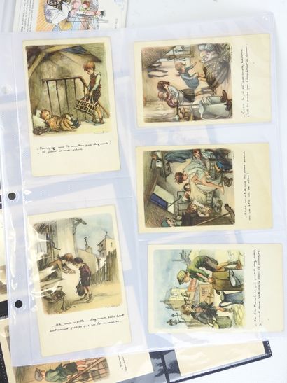 FANTAISIE : Environ 40 cartes postales dont...