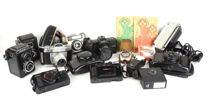 9 CAMERAS including LUBITEL 2, OMEGA EIKON,...