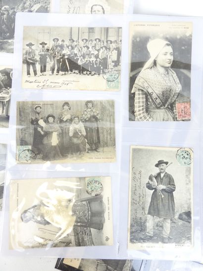 AUVERGNE: 55 postcards of lively village...
