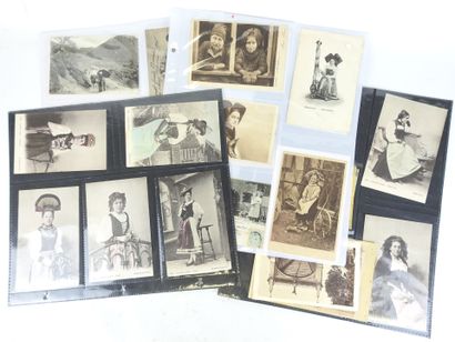 ALSACE - SWITZERLAND: 40 postcards of portraits...