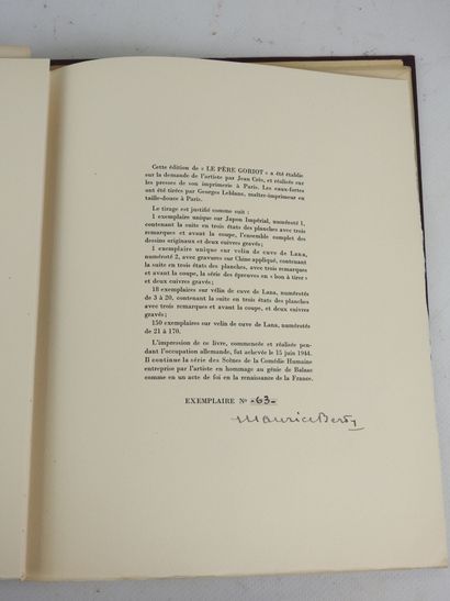 BALZAC. Le Père Goriot. Scène de la vie privé....