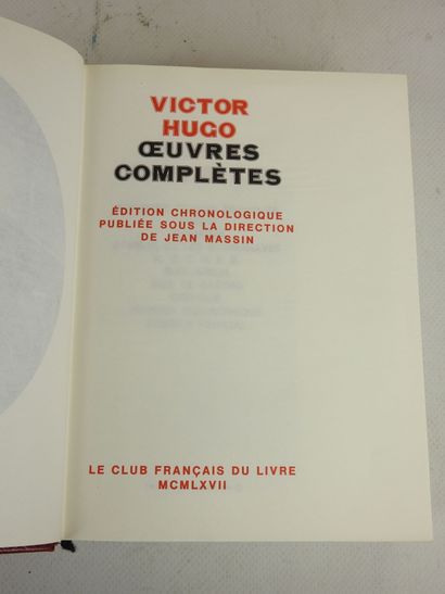HUGO Victor HUGO. Oeuvres complètes. Ed....