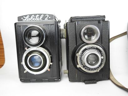 9 CAMERAS including LUBITEL 2, OMEGA EIKON,...