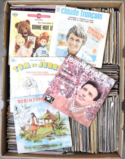 VINYLES : Environ 400 45 tours de variétés...