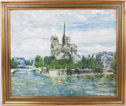 HONNORAT (XXe) : Vue du chevet de Notre -Dame....