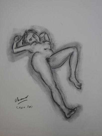 Roland CHANCO (1914-2017): Nu Allongé. Dessin...