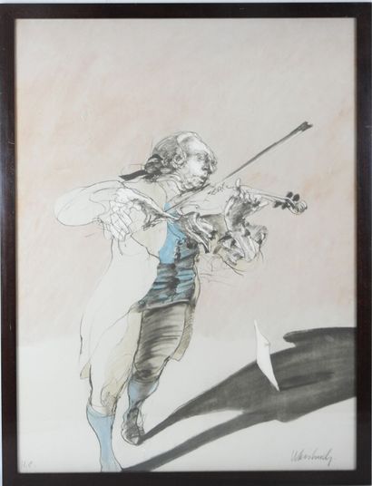 Claude WEISBUCH (1927-2014) : Le violoncelliste....