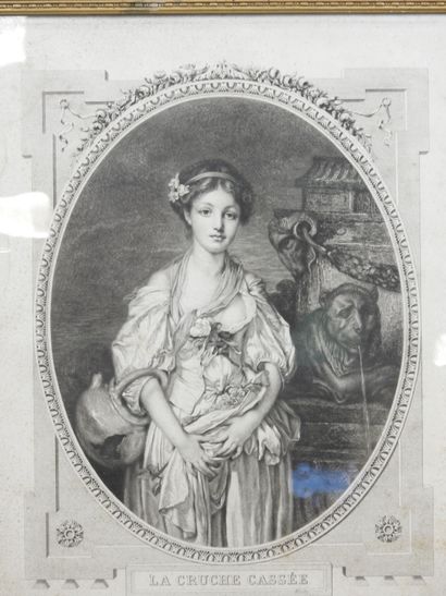 Jean-Baptiste GREUZE d'après. La cruche cassée....