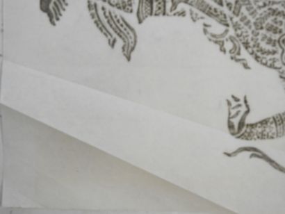 INDE. Divinité. Encre et aquarelle sur papier....