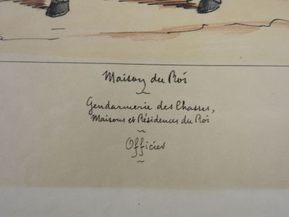 TWO heightened ESTAMPES depicting two military...