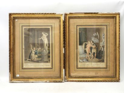 TWO COLOR ENGRAVINGS: Pigamlion. 57 x 45...