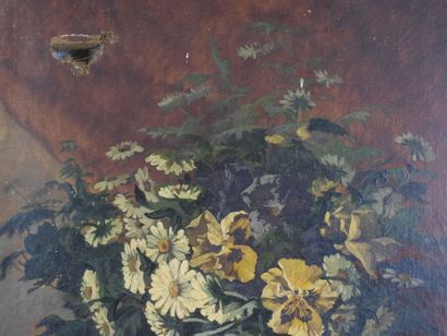 ROCCINE (19th): Still life with bouquet of...