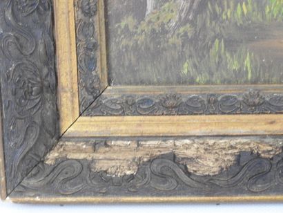 MANIERY (XXth). Wooded landscapes. Two oils...