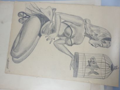 ALBUM comprenant environ 25 gravures, dessins...