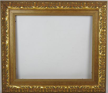 Gilded wood BARE FRAME decorated with a carved...