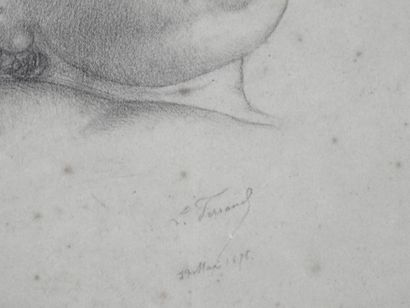 L. FERRAND (XIX): Portrait of a child. Graphite...