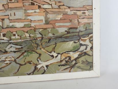 DEL (XXe) : Paysages. Huiles sur panneau...