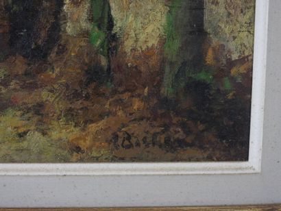 Alfred BASTIEN (1873-1955): Chemin en forêt....