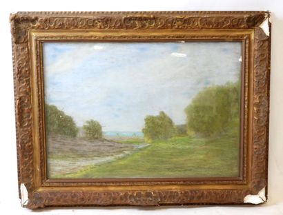 GOURJON (XX-XXIe) : Paysage. Pastel. Signé...