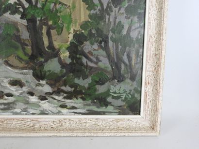 DEL (XXe) : Paysages. Huiles sur panneau...