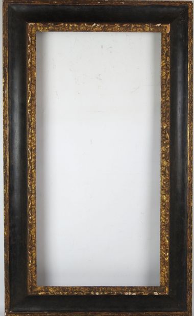 BARE FRAME in partially black-stained wood...