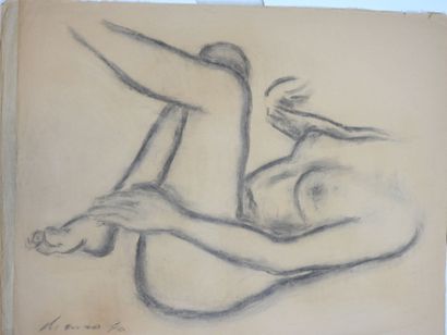 Roland CHANCO (1914-2017): Nu Assis. Dessin...