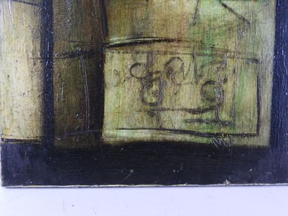 PAGES (XXe) : Exercice de trapèze. Huile...