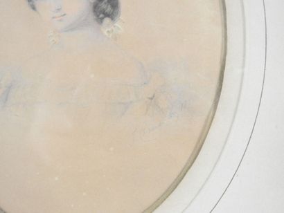 J. CORNILTS (XIX-XXe) : Jeune femme. Dessin...