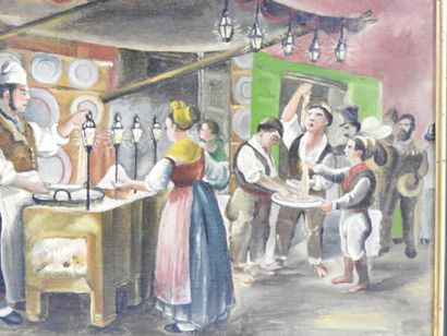 École du XXe siècle. Scènes de village, le...