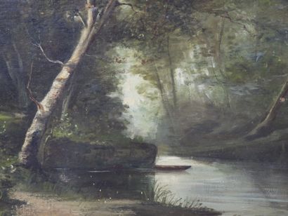 A.DANTON (XIX-XXe): Paysages. Deux huiles...