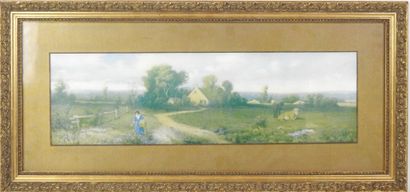 SCENE PASTORALE. Reproduction en couleur...